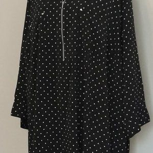 Catherines Polka Dot Black and White 1/2 Zippered Blouse Size 4X-30/32